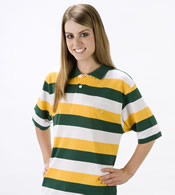 Yarn Dyed Striped Polo Shirt 